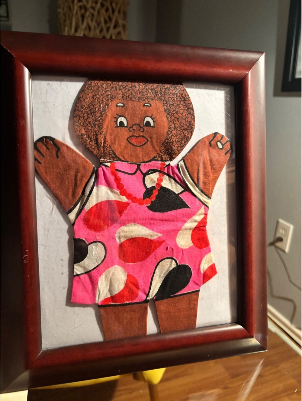 Vintage Dexter Black Woman Hand Puppet Made in Brazil Frame included